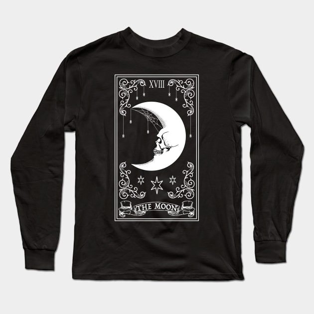 The Moon Tarot Card Long Sleeve T-Shirt by RavenWake